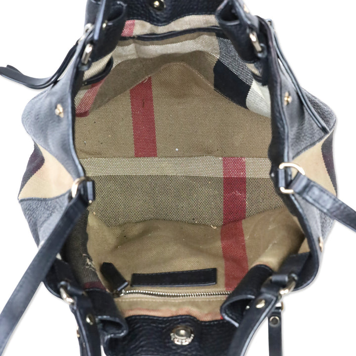 Burberry Black Grained Leather Small Maidstone Tote