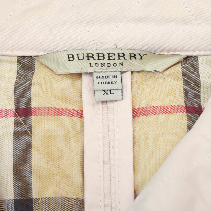 Burberry Dusty Pink Quilted Button Up Jacket