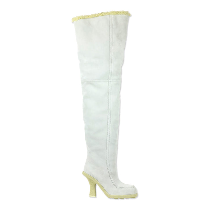 Burberry Foam/Butter Suede-Shearling Roberta Highland Boots 90