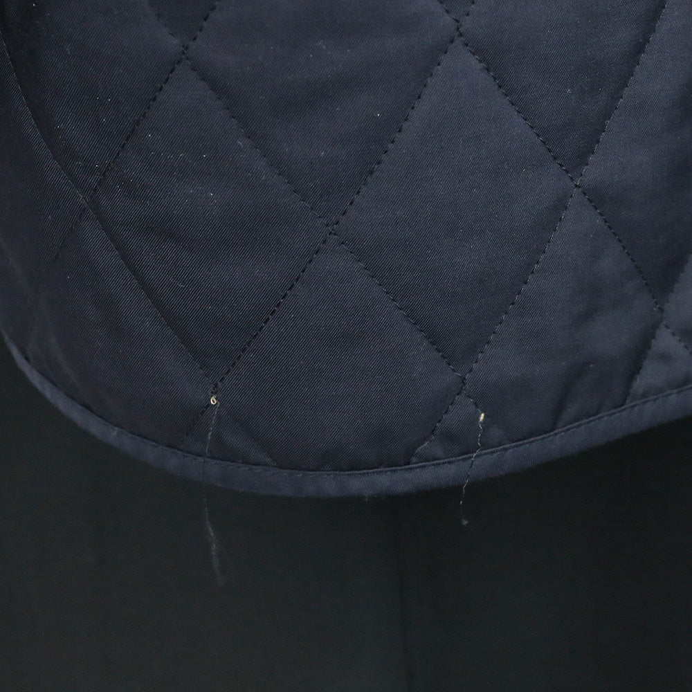 Burberry London Navy Quilted Button Up Coat