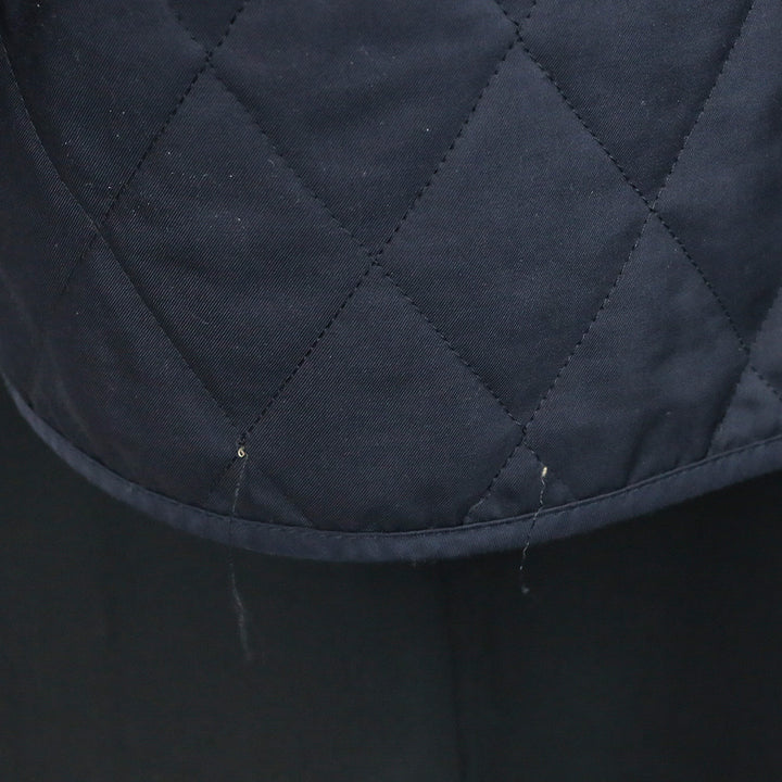 Burberry London Navy Quilted Button Up Coat