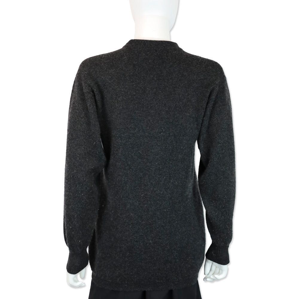 Burberrys Charcoal Grey Cashmere Knit Cardigan