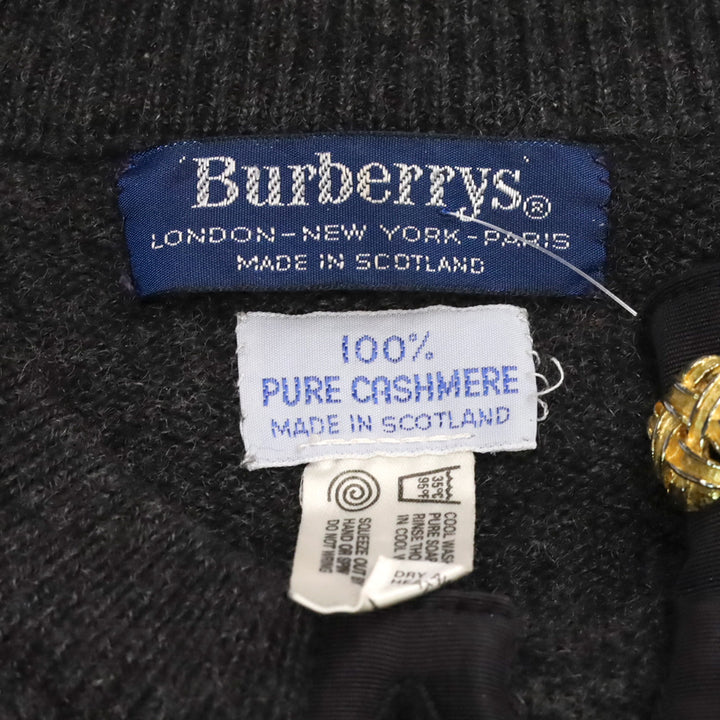 Burberrys Charcoal Grey Cashmere Knit Cardigan