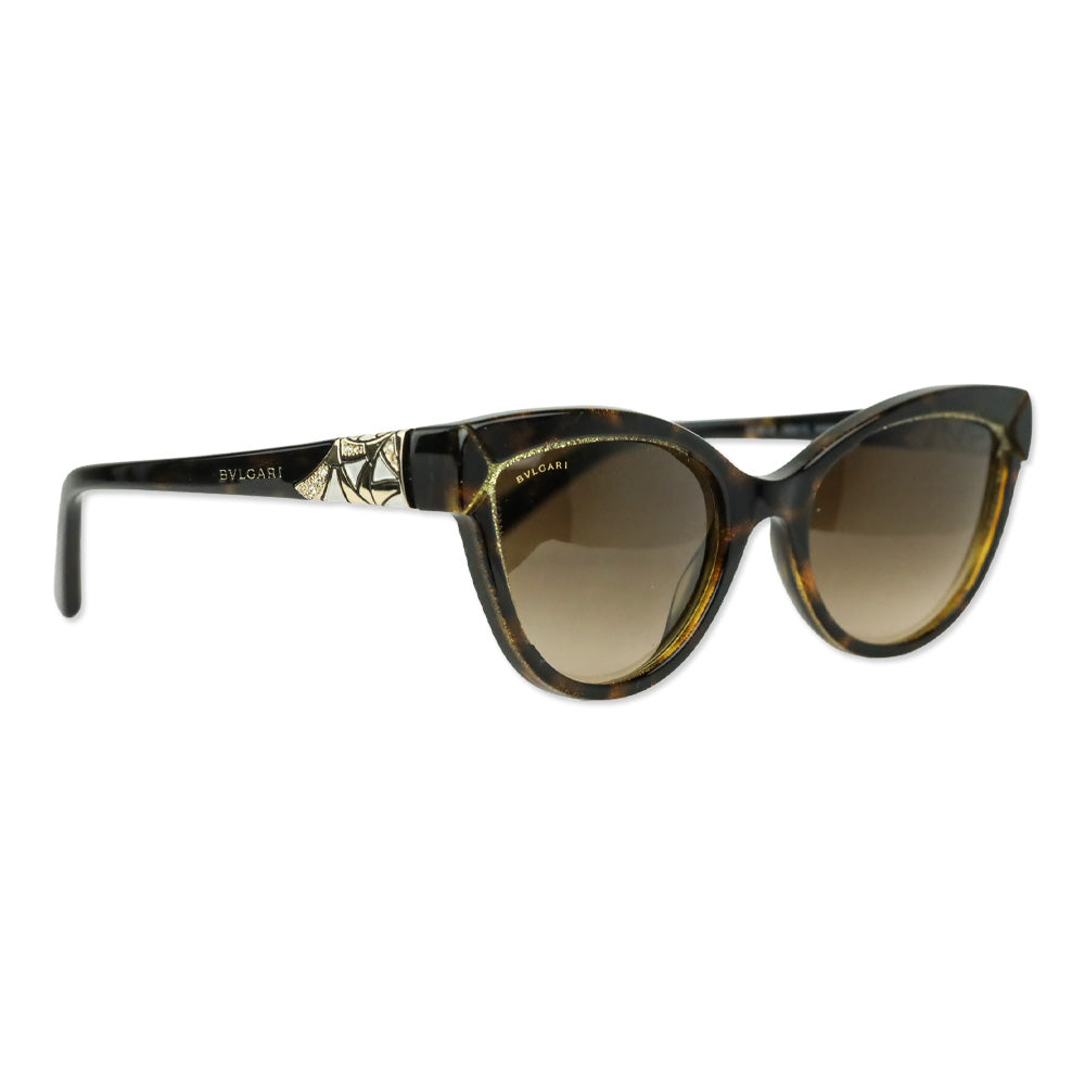 Bvlgari BV8156B Cat-Eye Havana Tortoise-Shell Sunglasses