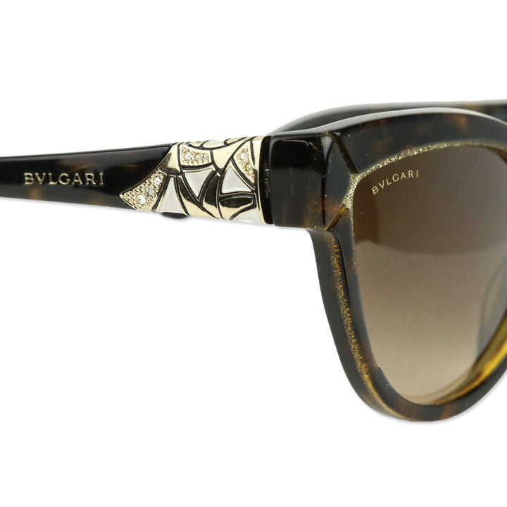 Bvlgari BV8156B Cat-Eye Havana Tortoise-Shell Sunglasses