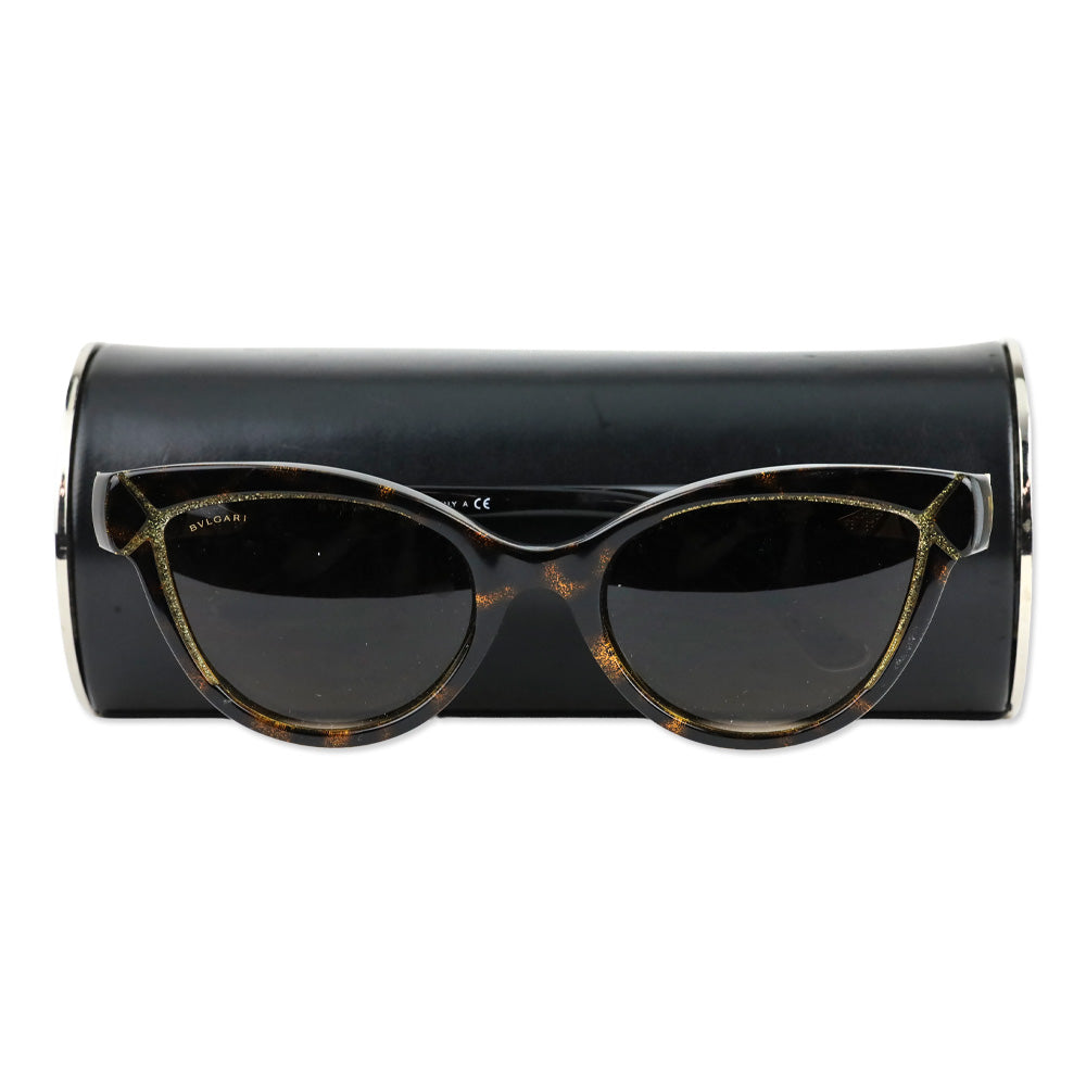 Bvlgari BV8156B Cat-Eye Havana Tortoise-Shell Sunglasses