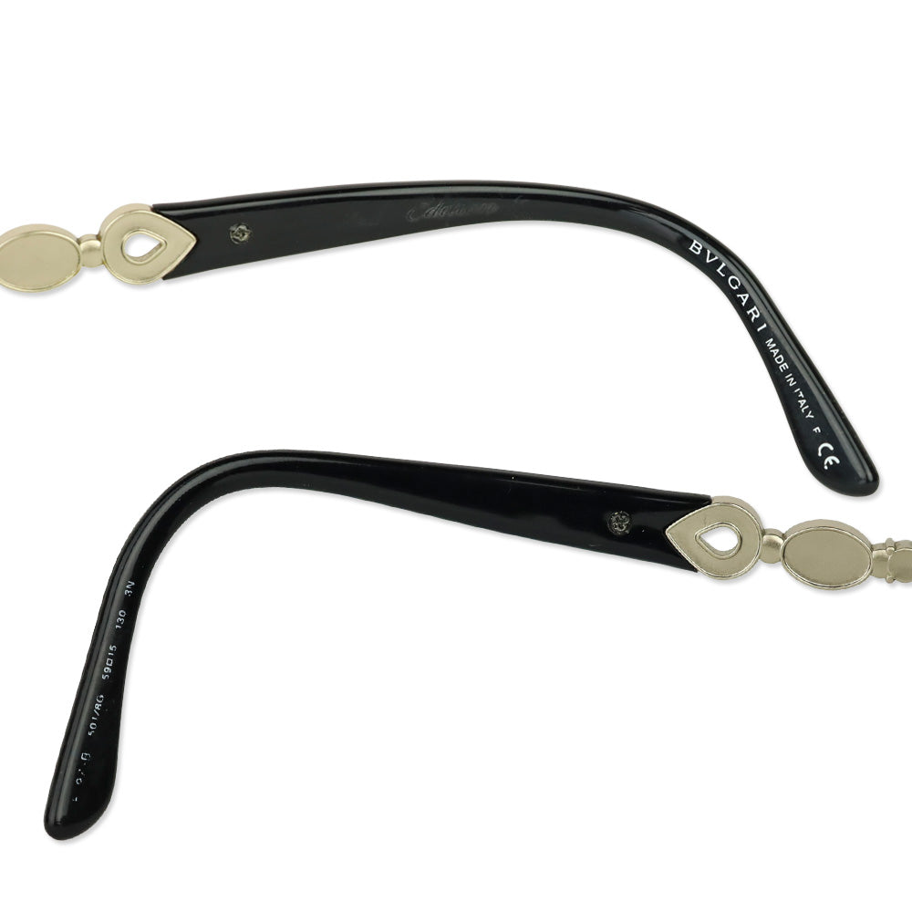 Bvlgari Black Swarovski Crystal Flower Cat Eye Sunglasses