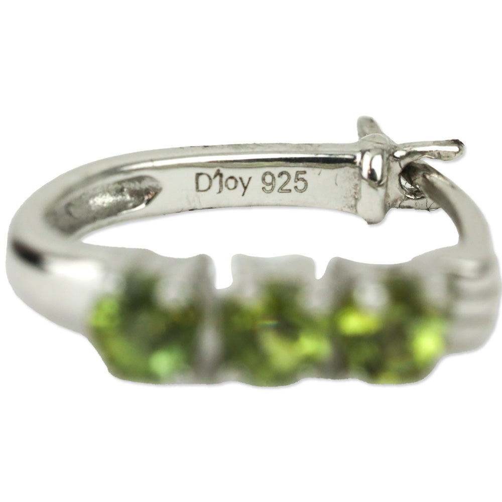 Calabar Green Tourmaline Hoop Earrings in Platinum Over Sterling Silver