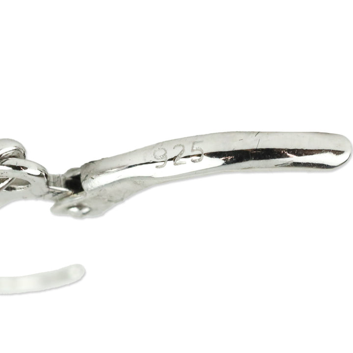 Calabar Green Tourmaline and White Zircon Lever Back Earrings in Platinum Over Sterling Silver