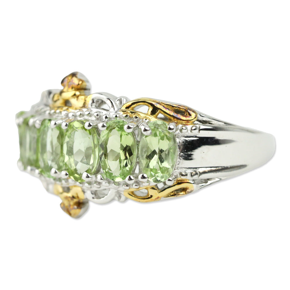 Calabar Tourmaline Ring in Vermeil YG and Platinum Over Sterling Silver