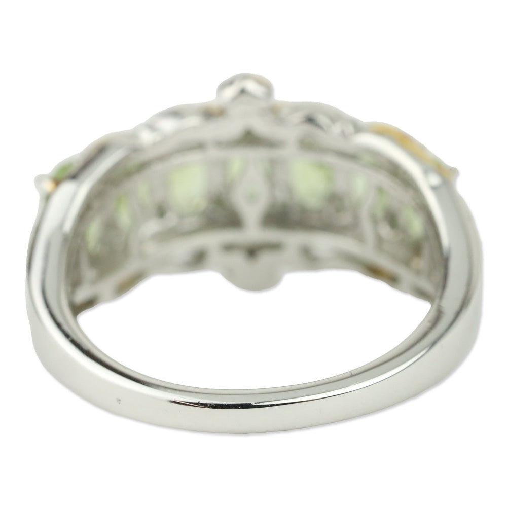 Calabar Tourmaline Ring in Vermeil YG and Platinum Over Sterling Silver