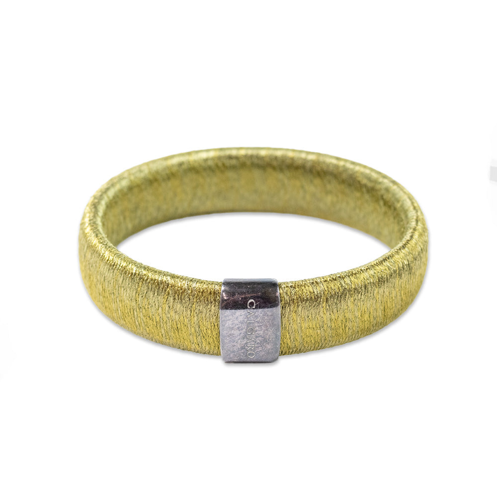 Calgaro Green Weave Bangle with Silver Embellishment