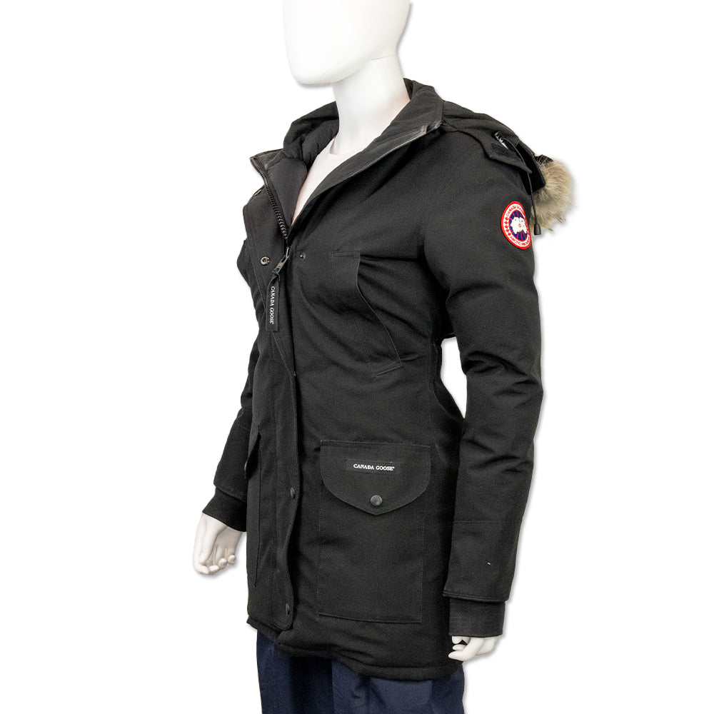 Canada Goose Black Hooded Parka with Fur Trim