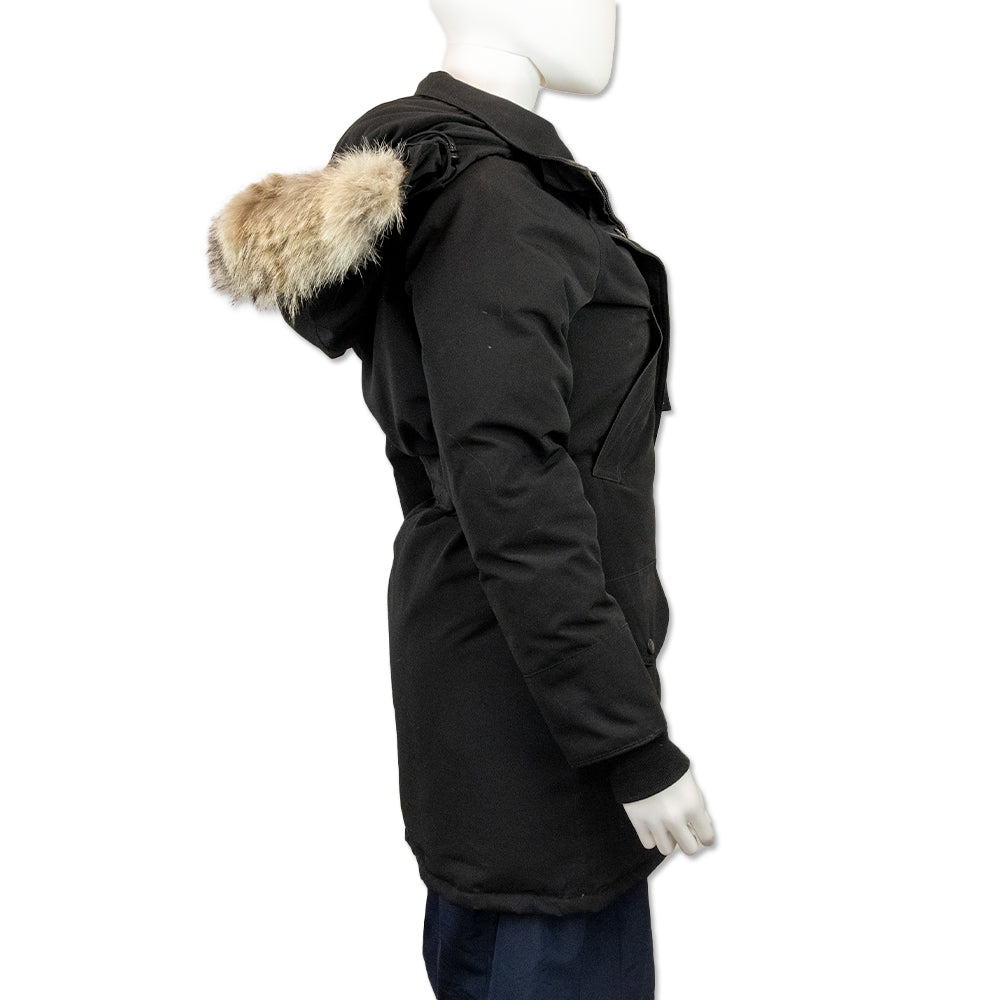 Canada Goose Black Hooded Parka with Fur Trim