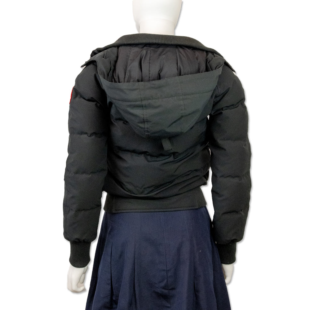 Canada Goose Black Cropped Hooded Puffer Jacket