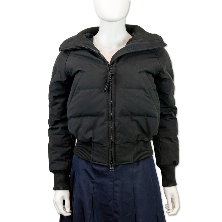 Canada Goose Black Cropped Hooded Puffer Jacket