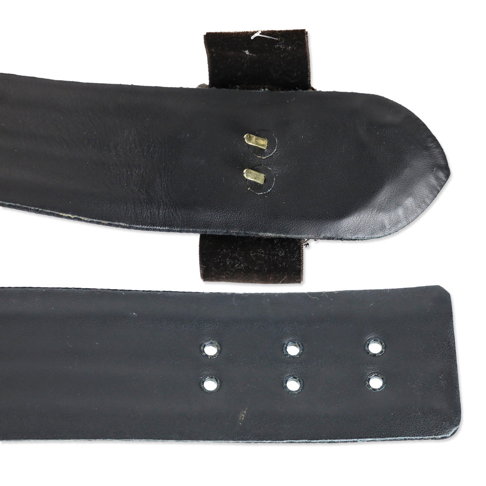 Carolina Herrera Black Ribbed Grosgrain Belt with Brown Beaded Floral Appliqué