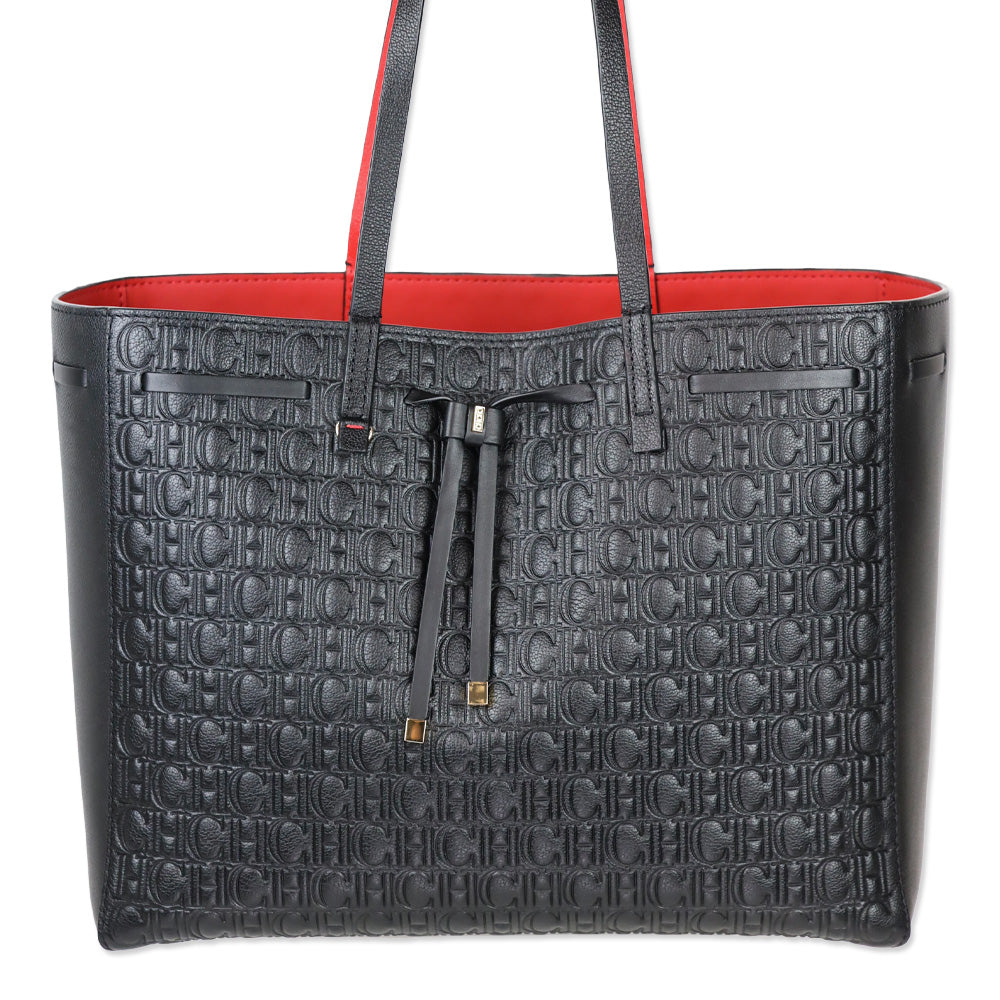 Shoulder Bag Carolina Herrera Shopper Ch Carolina Herrera Leather Shoulder Large Shopping Tote Handbag Red