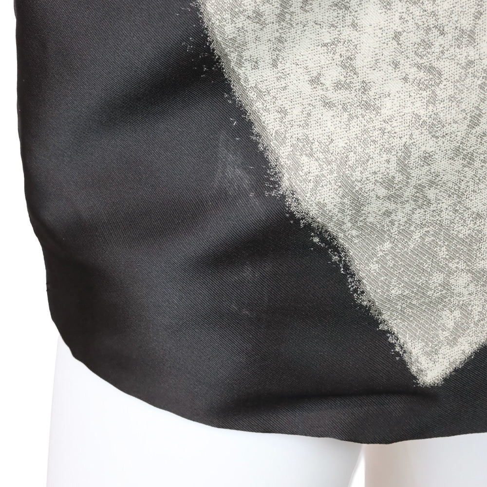 Carolina Herrera Black/Grey Abstract Print Sleeveless Midi Dress