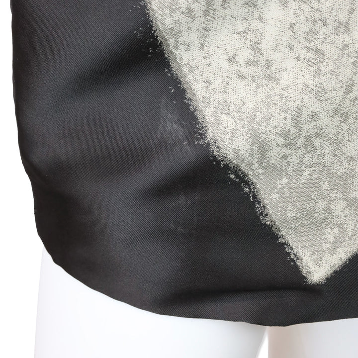 Carolina Herrera Black/Grey Abstract Print Sleeveless Midi Dress