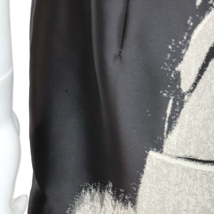 Carolina Herrera Black/Grey Abstract Print Sleeveless Midi Dress