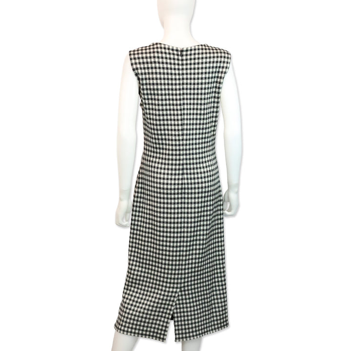 Carolina Herrera Black/White Gingham Silk Blend Jacquard Dress