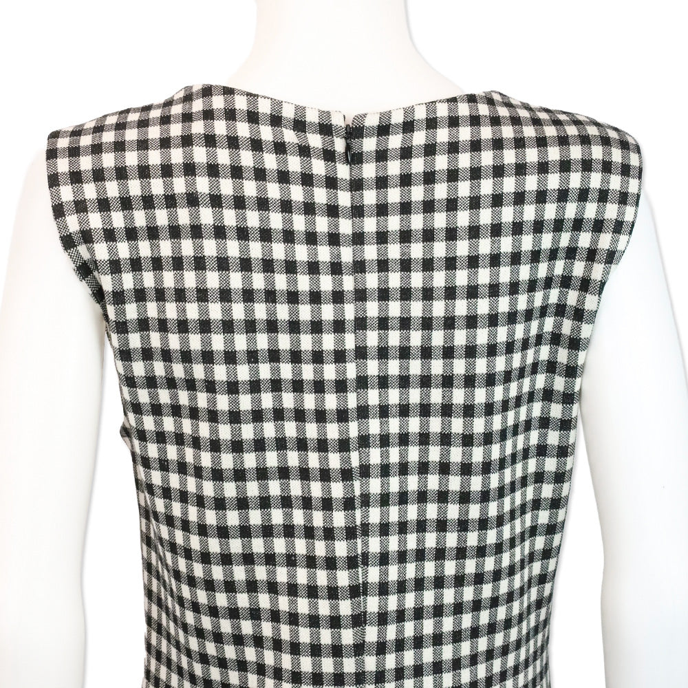 Carolina Herrera Black/White Gingham Silk Blend Jacquard Dress