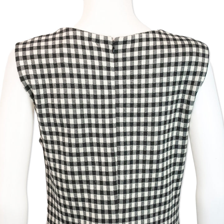 Carolina Herrera Black/White Gingham Silk Blend Jacquard Dress