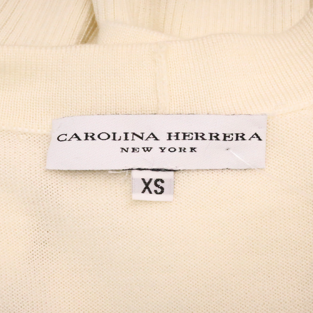 Carolina Herrera Black/White Stripe V-Neck Cardigan