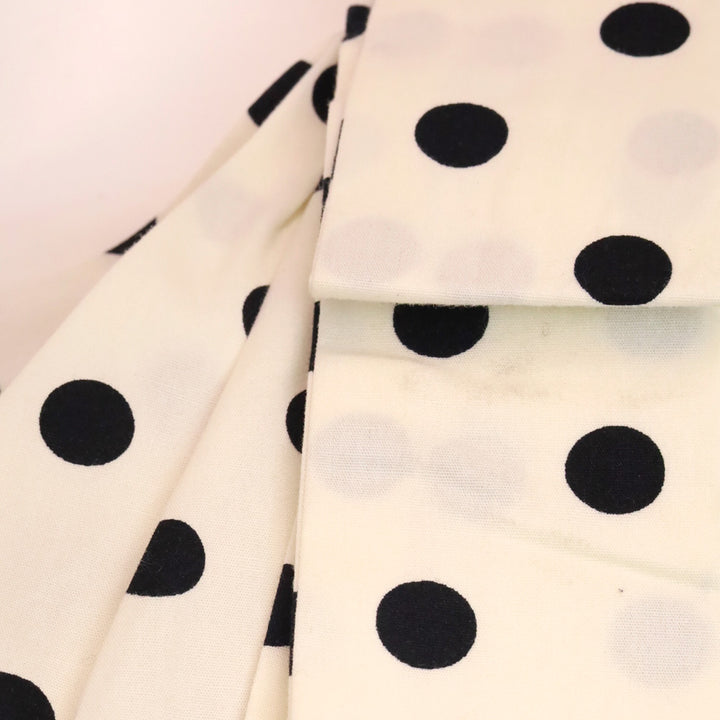 Carolina Herrera Off White/Black Polka Dot Cotton One-Shoulder Midi Dress