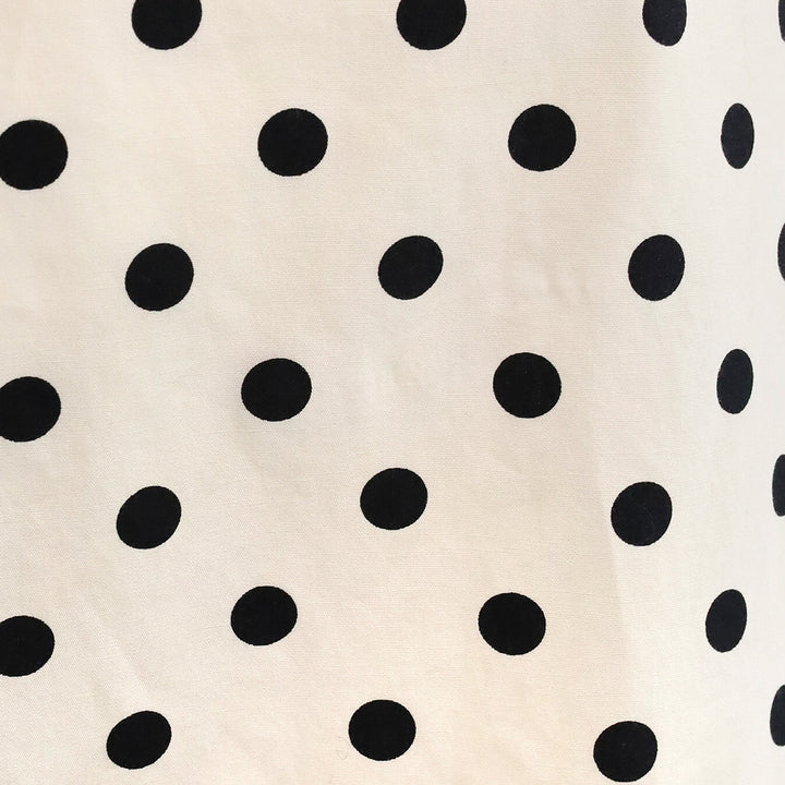 Carolina Herrera Off White/Black Polka Dot Cotton One-Shoulder Midi Dress