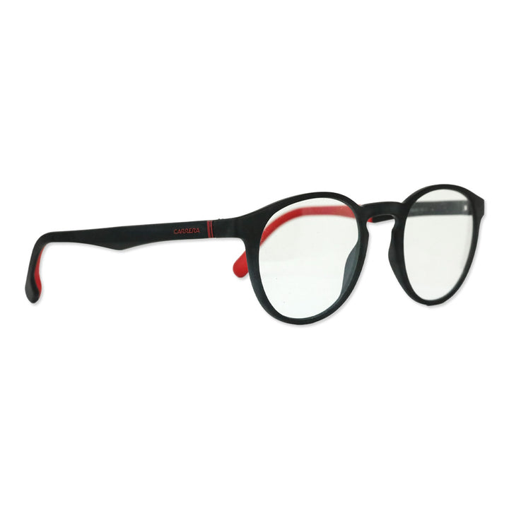 Carrera Matte Black Red Round Glasses with Clip On