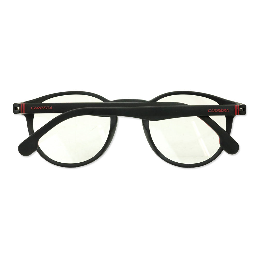 Carrera Matte Black Red Round Glasses with Clip On