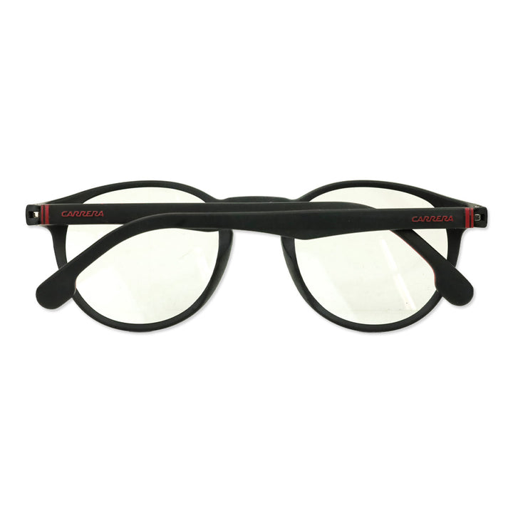 Carrera Matte Black Red Round Glasses with Clip On