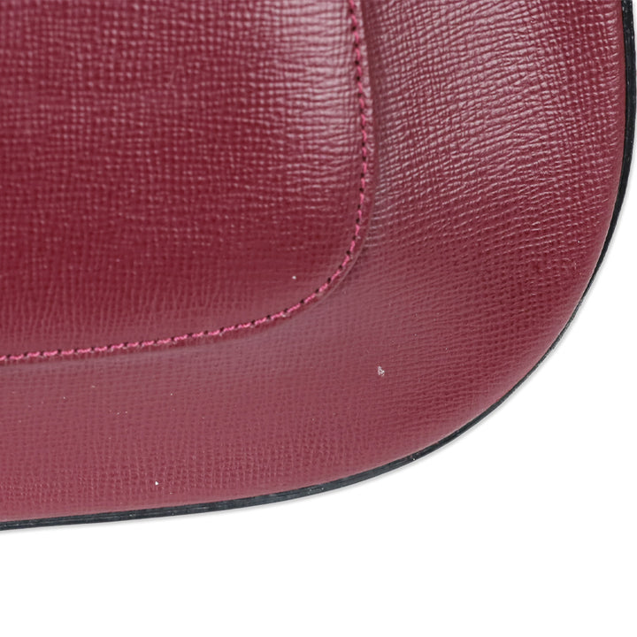 Cartier Burgundy Crosshatch Leather Shoulder Bag