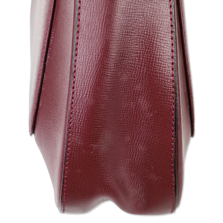 Cartier Burgundy Crosshatch Leather Shoulder Bag