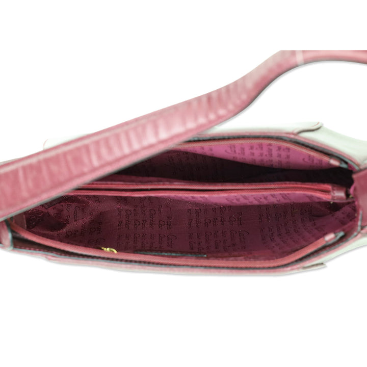 Cartier Burgundy Crosshatch Leather Shoulder Bag