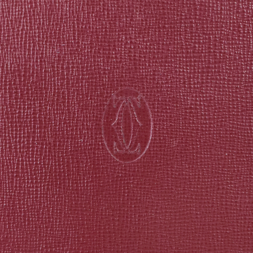 Cartier Burgundy Crosshatch Leather Shoulder Bag