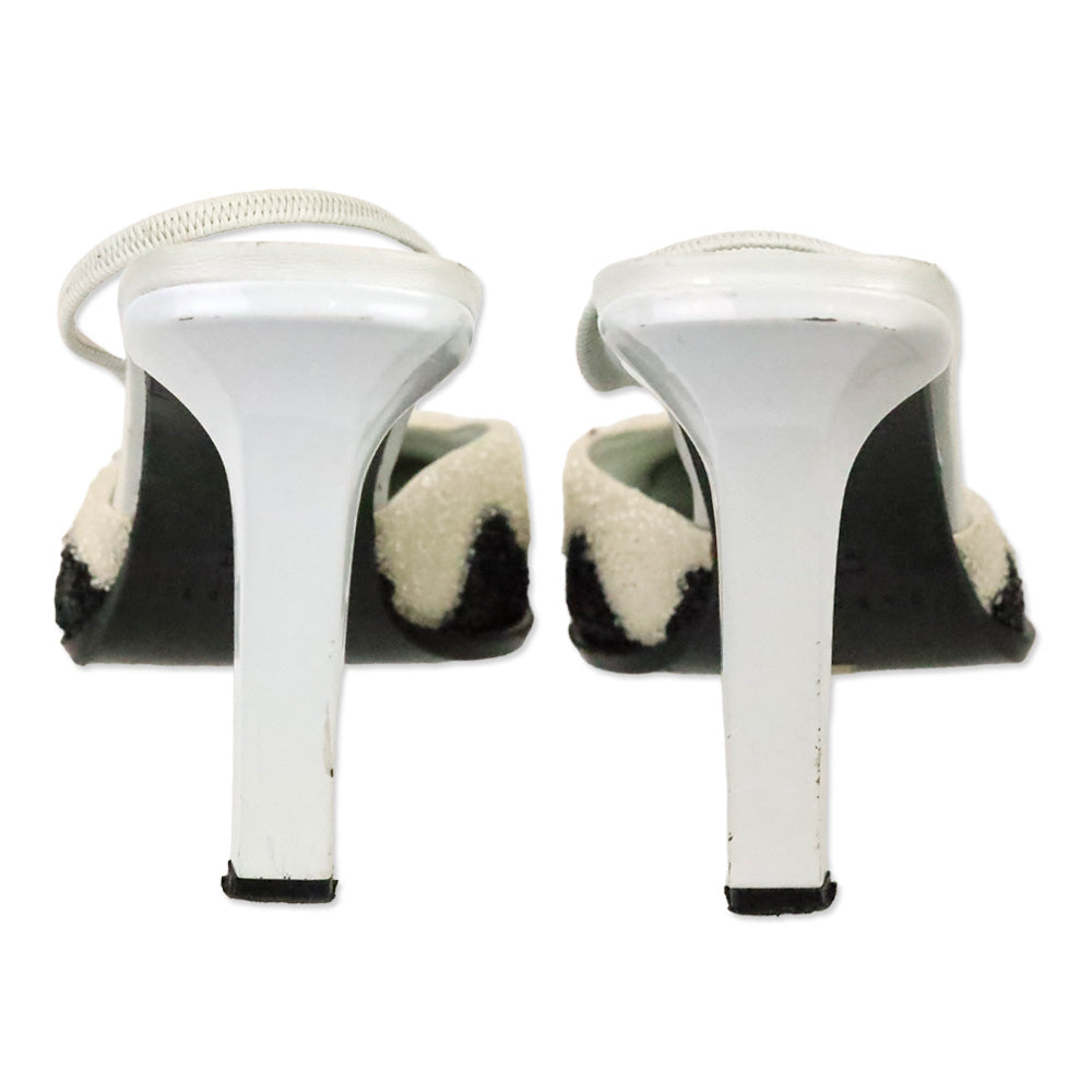 Casadei Cow Pattern Beaded Slingback Pump