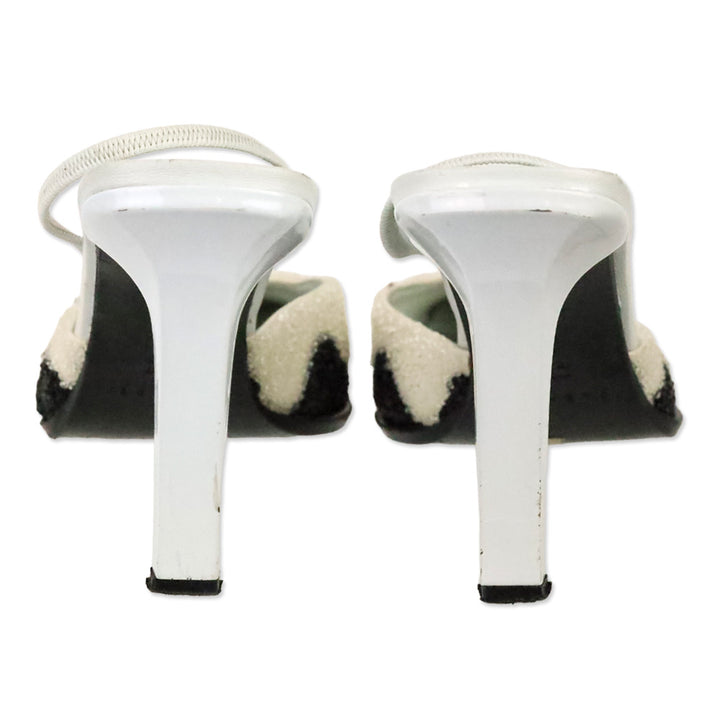 Casadei Cow Pattern Beaded Slingback Pump