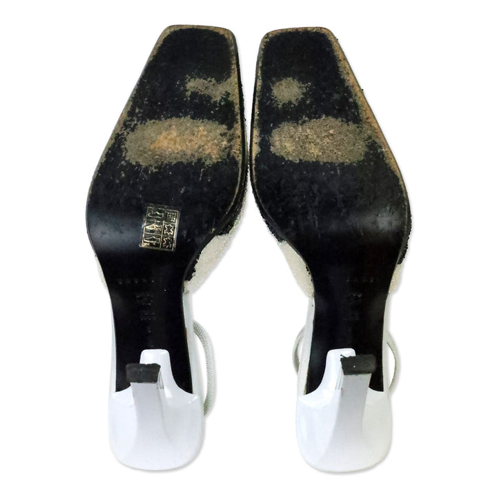 Casadei Cow Pattern Beaded Slingback Pump