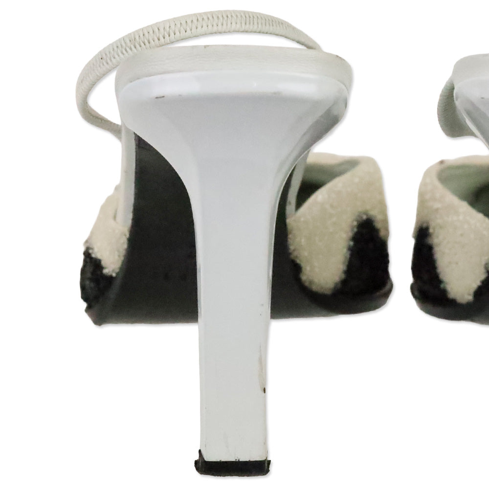 Casadei Cow Pattern Beaded Slingback Pump