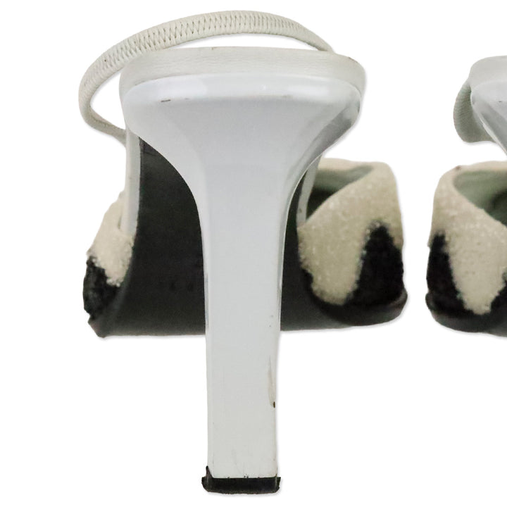 Casadei Cow Pattern Beaded Slingback Pump