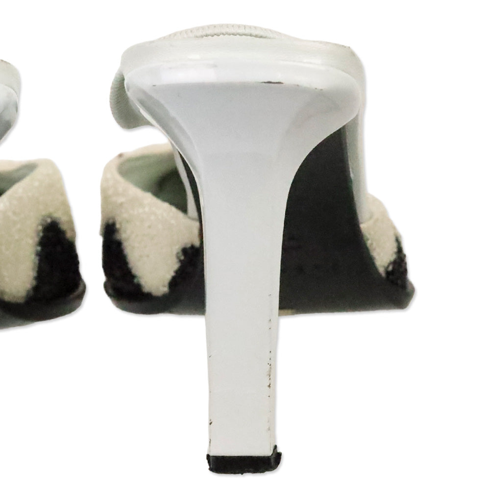 Casadei Cow Pattern Beaded Slingback Pump