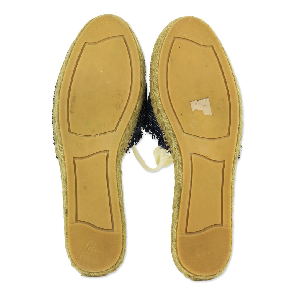 Castaner Blue Denim Ankle-Wrap Espadrille Mule