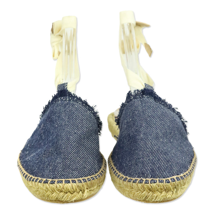 Castaner Blue Denim Ankle-Wrap Espadrille Mule