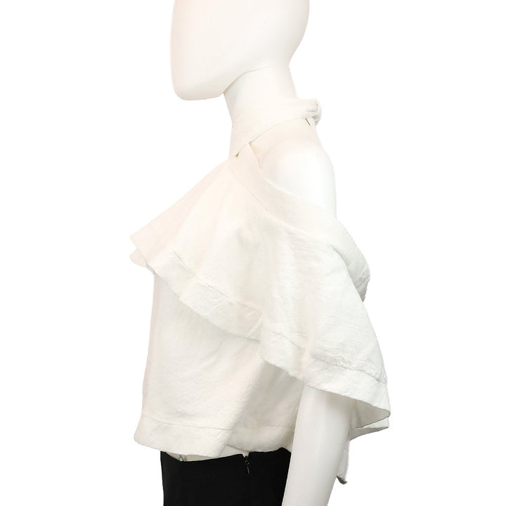 Cecilie Copenhagen Topanga White Off the Shoulder Halter Top