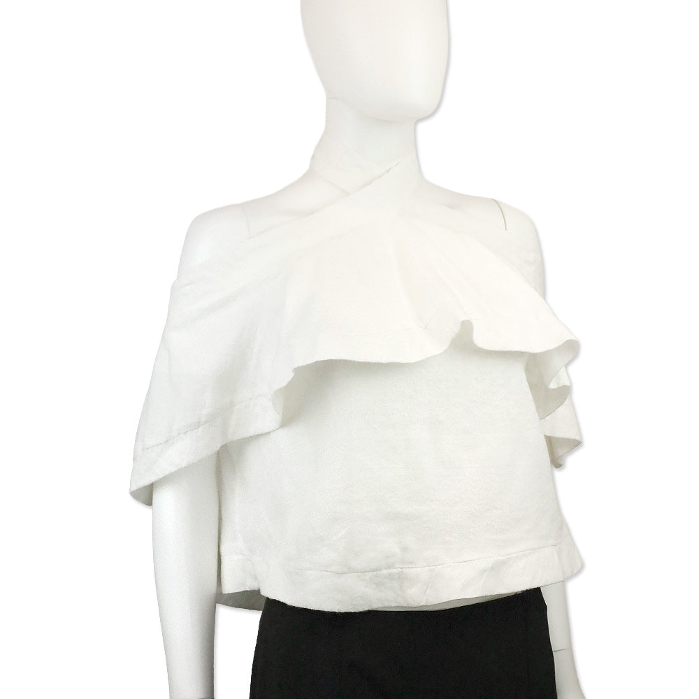Cecilie Copenhagen Topanga White Off the Shoulder Halter Top