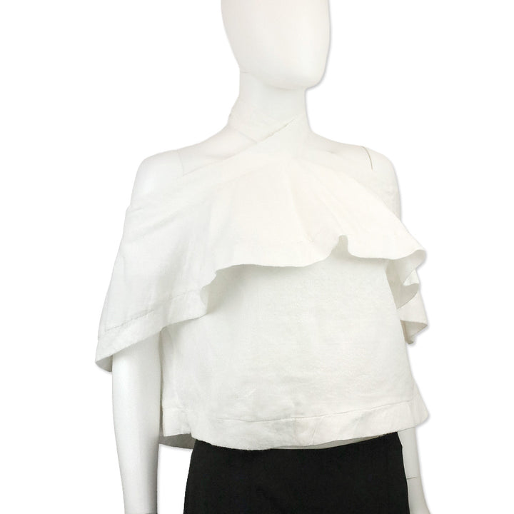 Cecilie Copenhagen Topanga White Off the Shoulder Halter Top