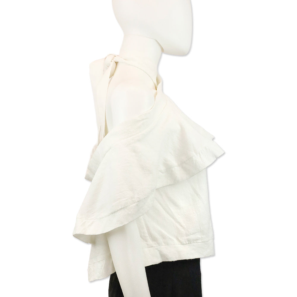 Cecilie Copenhagen Topanga White Off the Shoulder Halter Top